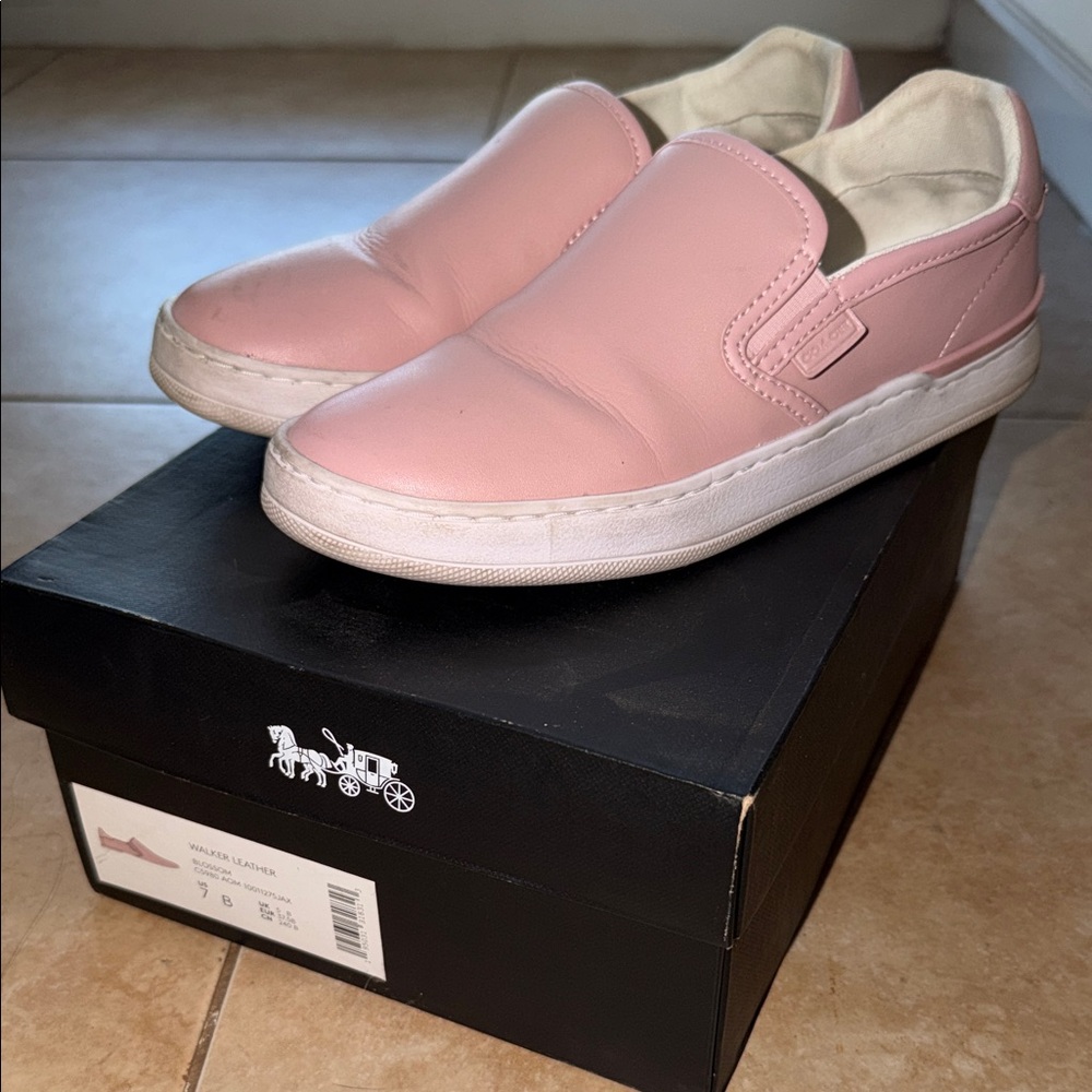Coach walker leather slip on shoes